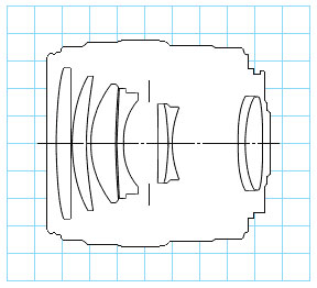 Canon EF100 f/2 USM telephoto lens block diagram